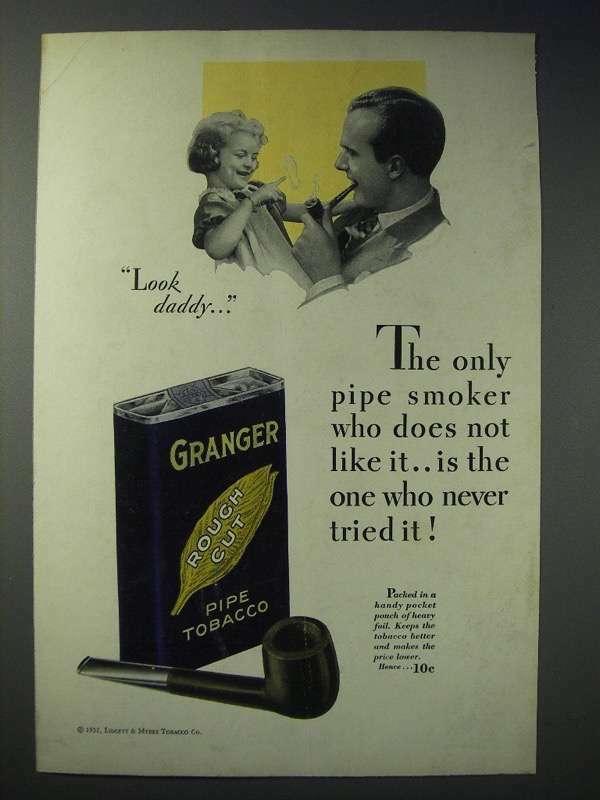 granger pipe tobacco pouch 1932 Granger Pipe Tobacco Ad