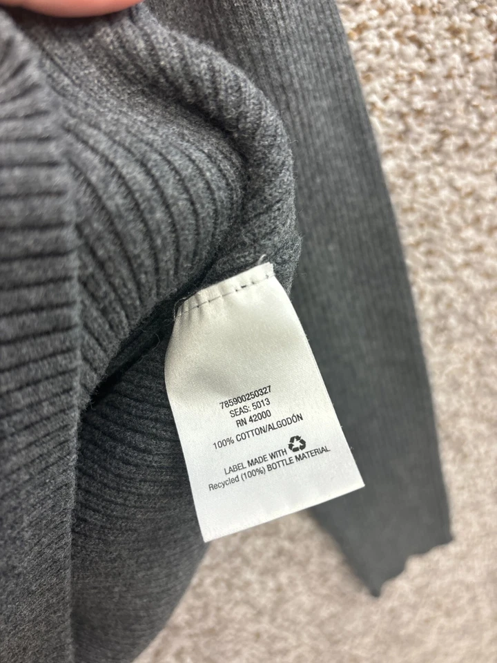 Camisa básica acanalada cuello alto gris Basic Editions talla XL Foto 3 de 4