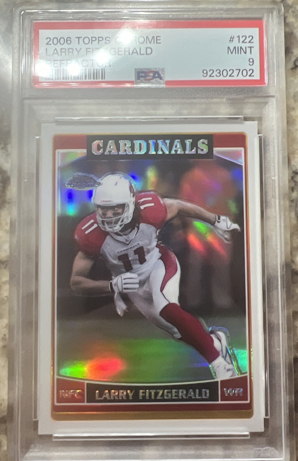 2006 Topps Chrome Larry Fitzgerald Refractor PSA 9 Pop 9/3^ Cardinals Future HOF