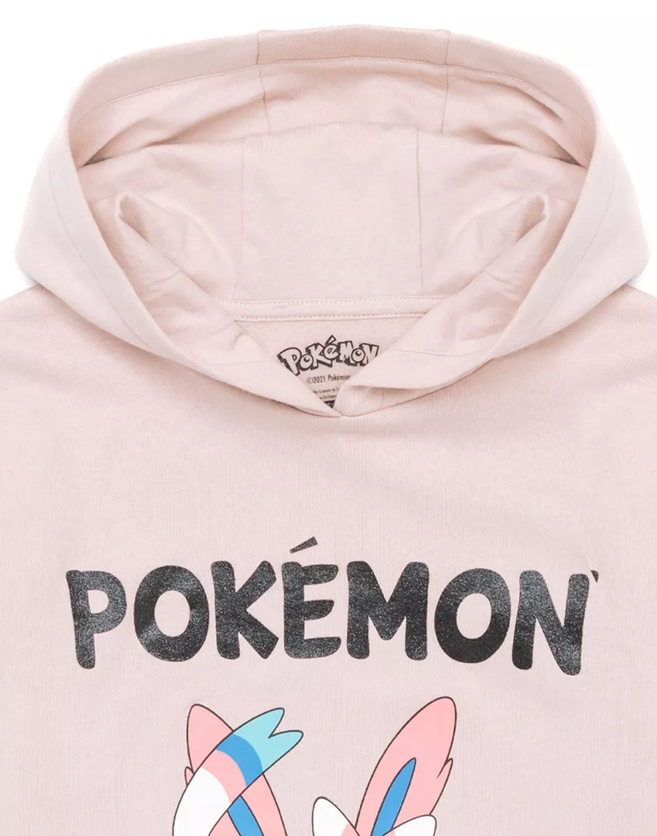 Girl's Pokemon Eevee Face Graphic Tee Light Pink Large 