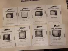 Lot of 25 Vintage Zenith Service System Schematics Color TVs 80's