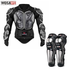 WOSAWE Armored Motorcycle Jacket Motorbike Motocross Chest Protector Knee Guards