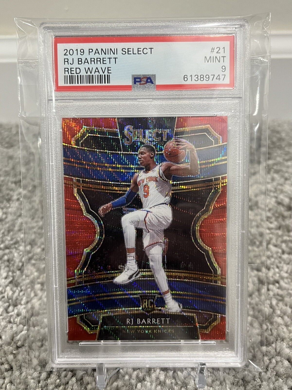 Knicks 2019-20 RJ Barrett Select #21 Red Wave SSP PSA 9