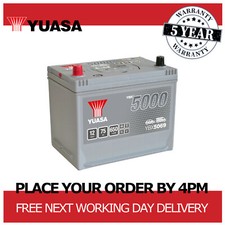 12V Car Battery, Type 069, Yuasa YBX5069, 75Ah 650CCA Sealed Calcium