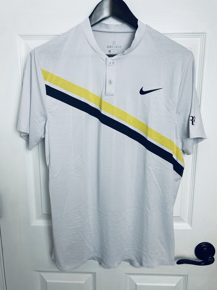 Nike Roger Federer RF 2018 Indian Wells Henley Tennis Shirt Large