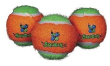 Spunky Pup Medium Squeaky Tennis Balls Dog Safe Fetch Toy 3 pack