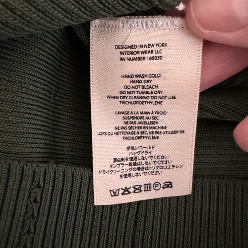 NWT Interior NYC Womens Maxi Dress Green Rib Knit Size L $990 Minimalist Long - Picture 14 of 15