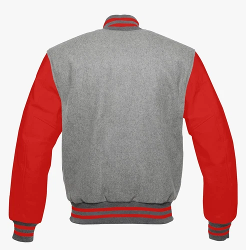 Letterman Style Vasity Jacket Men Wool Snap Closure Leather Sleeves image 10