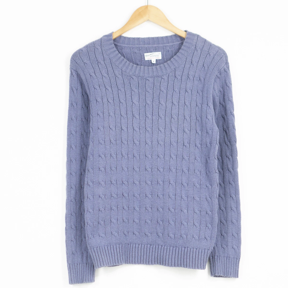 GANT Rugger Cable Knit Jumper Sweater Purple Crew Neck Mens Size M Medium