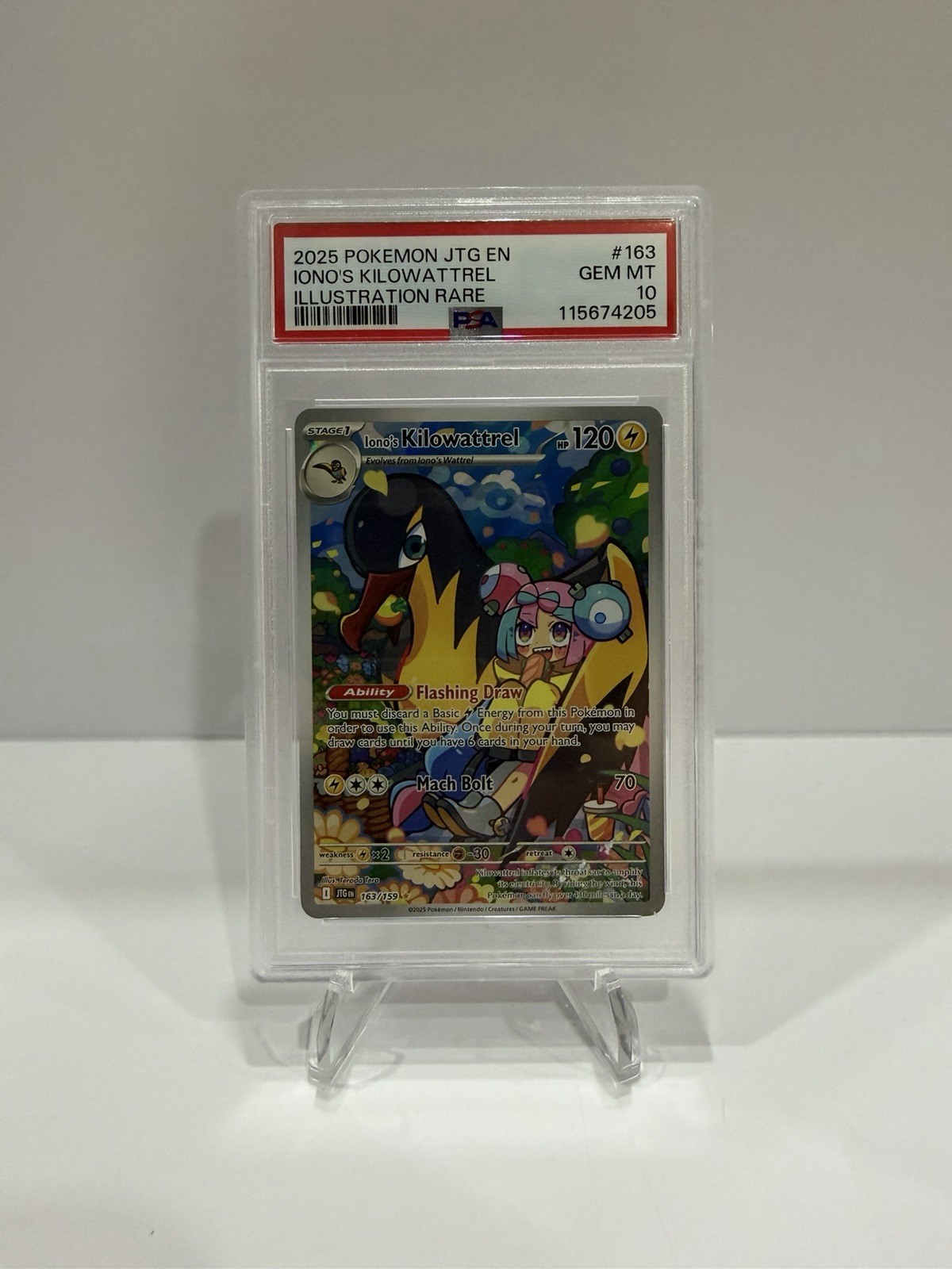 Iono’s Kilowattrel 163/159 PSA 10 IR Journey Together - Pokémon TCG