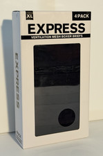 Express Ventilation Mesh 4 Pack Boxer Briefs Black Men's Underwear Size XL