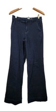 Dark Wash Wide-leg Mid-rise Sailor Jeans Stretch Boho Women Size 4/27 27x33 