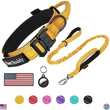 AUBELL Heavy-Duty Tactical Dog Collar & Leash Set - Adjustable Reflective K9