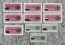 Konvolut Banknoten 10 x Verrechnungsschein Deutsche Wehrmacht 1944