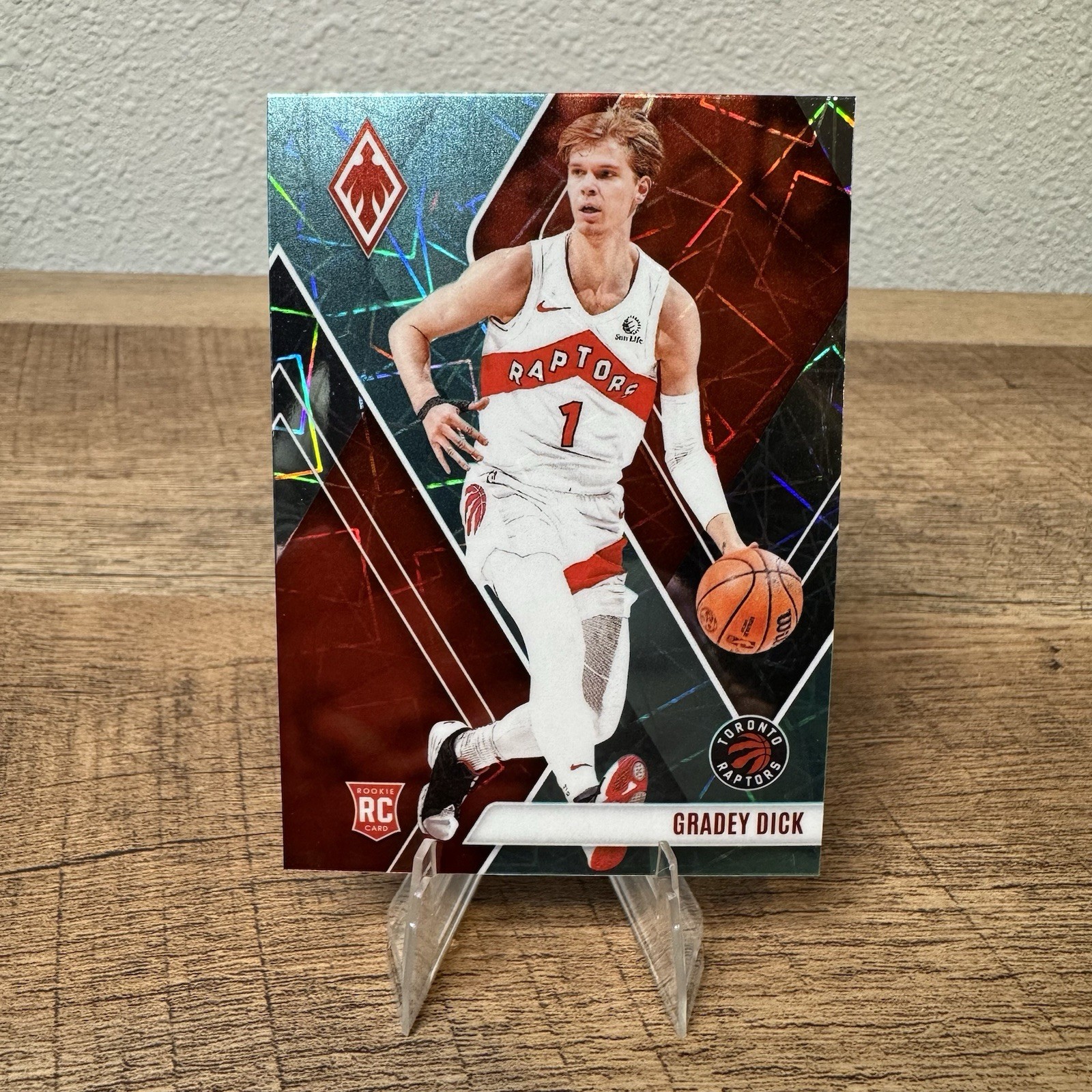 2023-24 Panini Phoenix GRADEY DICK RC Teal Lazer Prizm #282 Raptors Rookie