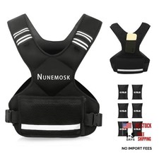 Weighted Vest, Adjustable Weights for Women Men/12-18LB Rucking 4-10LB Black