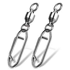 25 PCS Fishing Swivels Speed Clips Quick Change Snaps Black Stainless Steel
