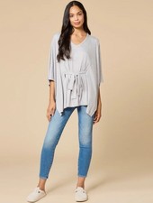 NWT Softies Ultra-Dream Jersey Belted Shawl One Size Heather Gray Soft Versatile