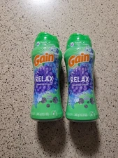 2 Gain RELAX Dewdrop Dream Scent Booster Beads 12.2 oz Each, Laundry Deodorizer 