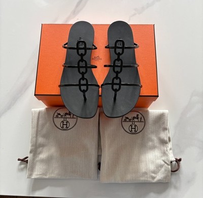 brand new Hermes Mykonos Sandal Black Multiple sizes 36 37 38 39 40 41 42