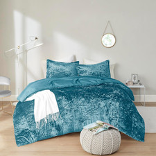 Velvet Comforter Set Full Queen All Season Soft Fluffy Bedding Set Decor