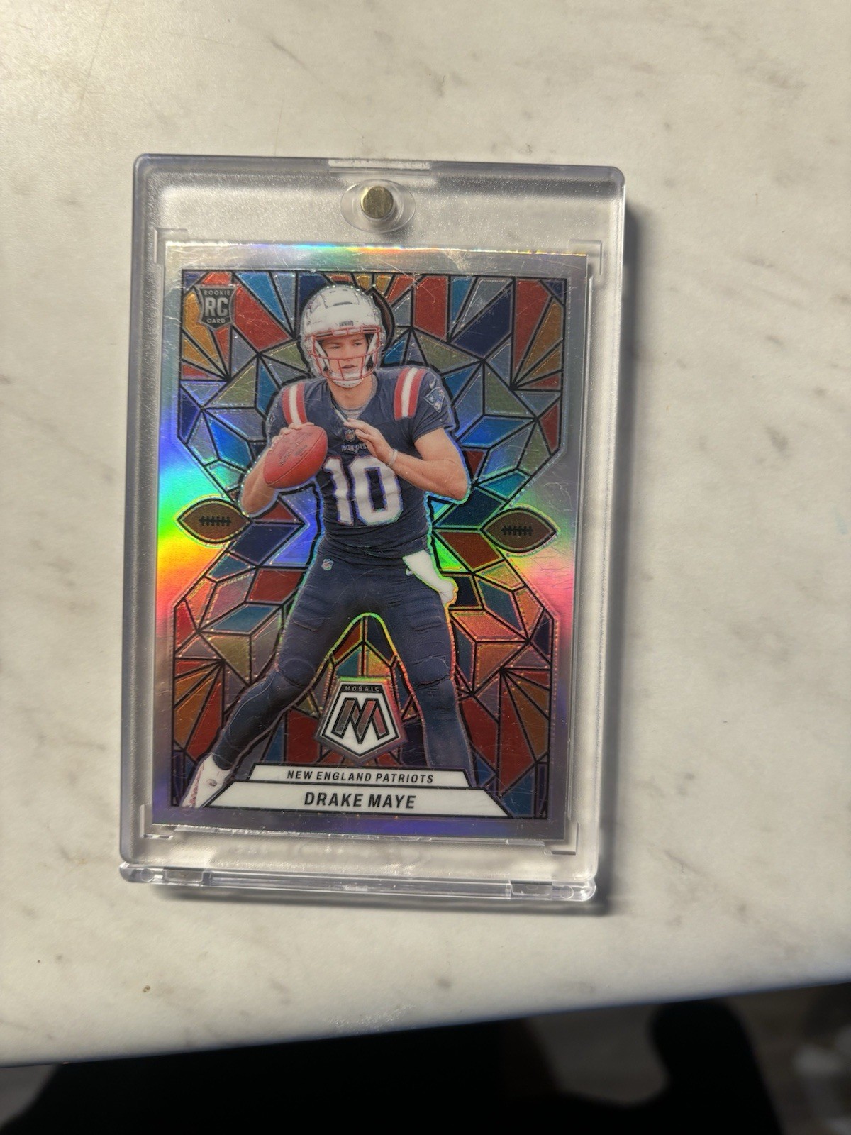 2024 Panini Mosaic Drake Maye Stained Glass SSP Case Hit Rookie RC SG-18 Patriot