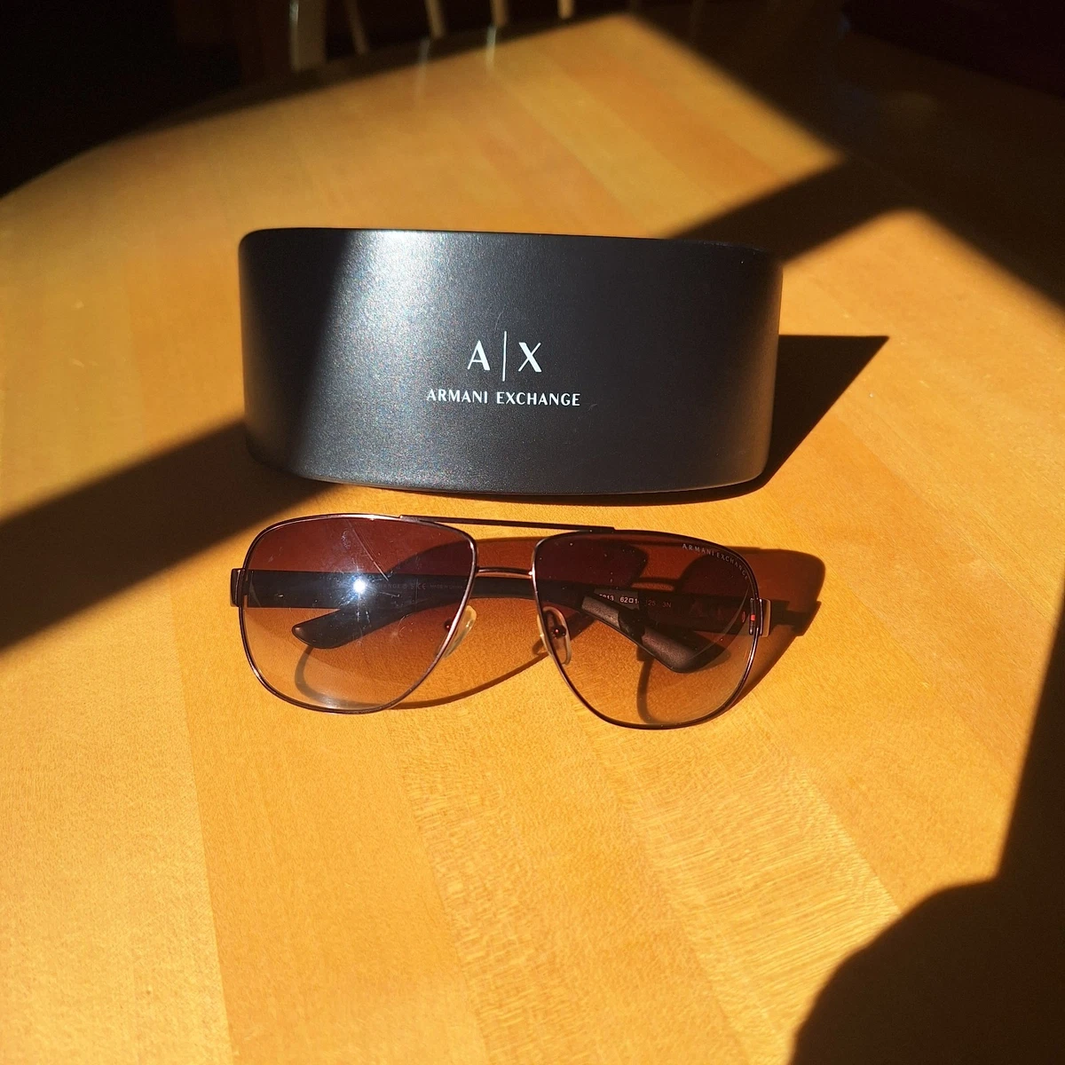 NEW ARMANI EXCHANGE AX065/S Gold Sunglasses NEW WITHOUT TAGS ARMANI EXCHANGE AX065/S D28 CY 64-13 WOMENS SUNGLASSES BLACK  main image 2