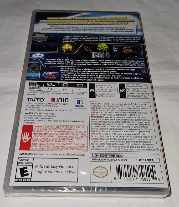 Nintendo Switch Space Invaders Forever Special Edition Sealed Game Open Box - Image 3 of 4