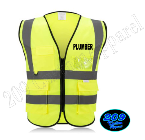 Gilet di Sicurezza Idraulico Hi-Vis ANSI Classe 2 Riflettente 2” Strisce Tasche - Foto 6 di 15