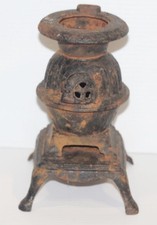 Vintage Antique Miniature Salesman Sample Cast Iron Pot Belly Stove 8" Mini