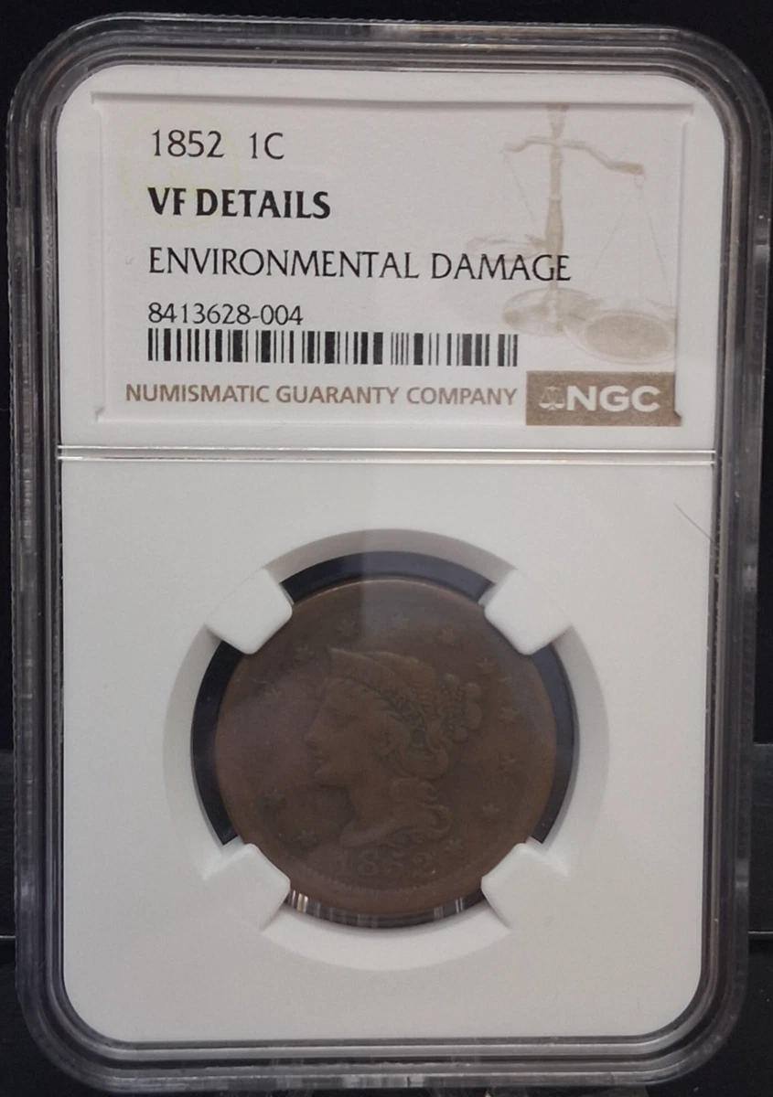 25+ Year Braided Hair Large Cents (1839-1857) 1852 for sale