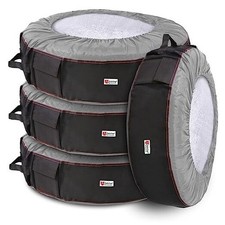 Seasonal Tire Totes, Spare Tire Cover, Portable Winter Wheel, Handle 600D Gray