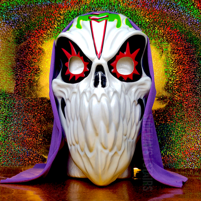 GRAVE DIGGER SKULL MASK purple hood reaper Monster Jam collectible