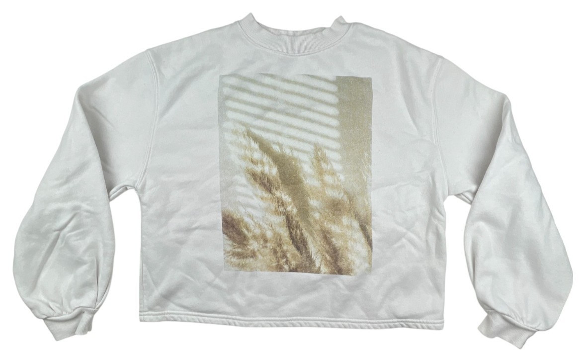 Universal Thread White Wheat Grass Long Sleeve Cr… - image 1
