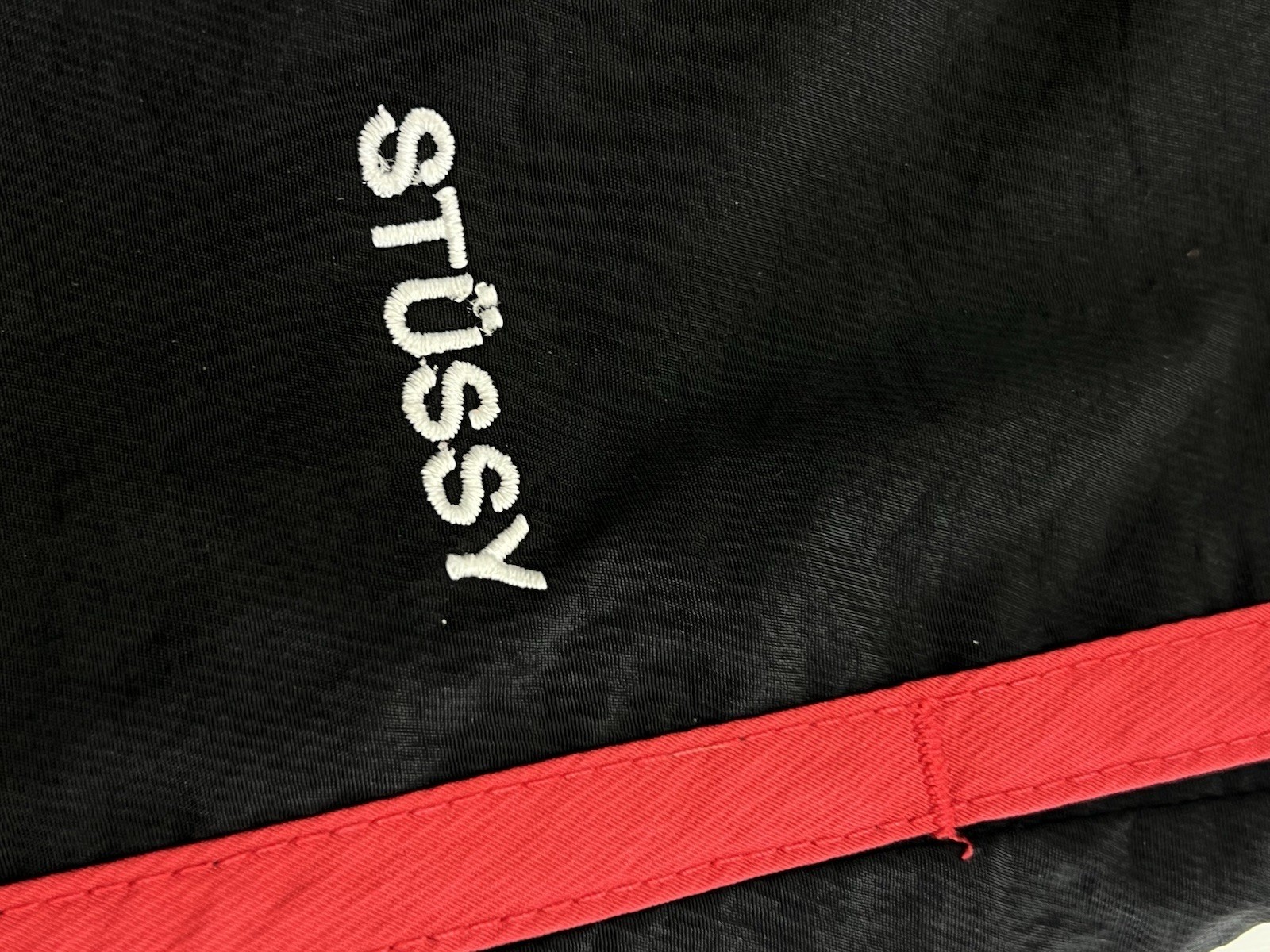 Stussy Rory Striped Track Pants Black Red Logo Vintage Y2K Style thumbnail 3