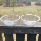2 Vintage 10” Pyrex #325 Clear Glass Mixing Bowls 2.5L – 10"x4" – USA Made NICE
