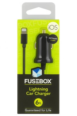 FuseBox 6ft Car Charger, 2.1A, Fast, for Apple/iPhone, Wholesale Bulk LOT