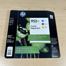 NEW OEM HP 952XL GENUINE Cyan/Magenta/Yellow/Jaune Ink Cartridges 3 PACK 3/2020