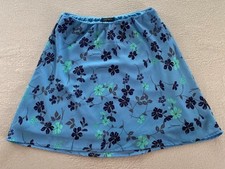 Wild Fable A-Line Skirt Womens Extra Small Blue Floral Elastic Waist Lined