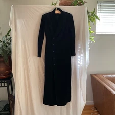 Yohji Yamamoto Black Coat Dress , 1990's, size 2 ,  Open Arm pits 
