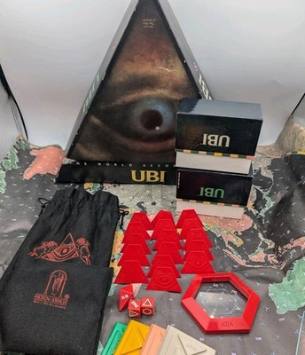 UBI The World According to UBI Board Game 1986 Horn Abbot COMPLETE Map Dice