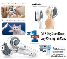 Cat  Dog Steam Brush 3-in-1 Grooming Hair Comb Easy-Clean USB Charging cable