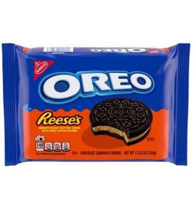 New Limited Edition Reeses & Oreo Peanut Creme Sandwich Cookies 12.35oz