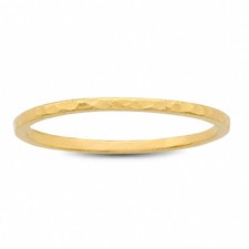 Anillo martillado de oro amarillo sólido de 10 quilates tamaño 1-15 anillo de oro fino banda midi apilable