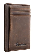 Slim Wallet Front Pocket Minimalist Leather RFID Blocking Medium Size