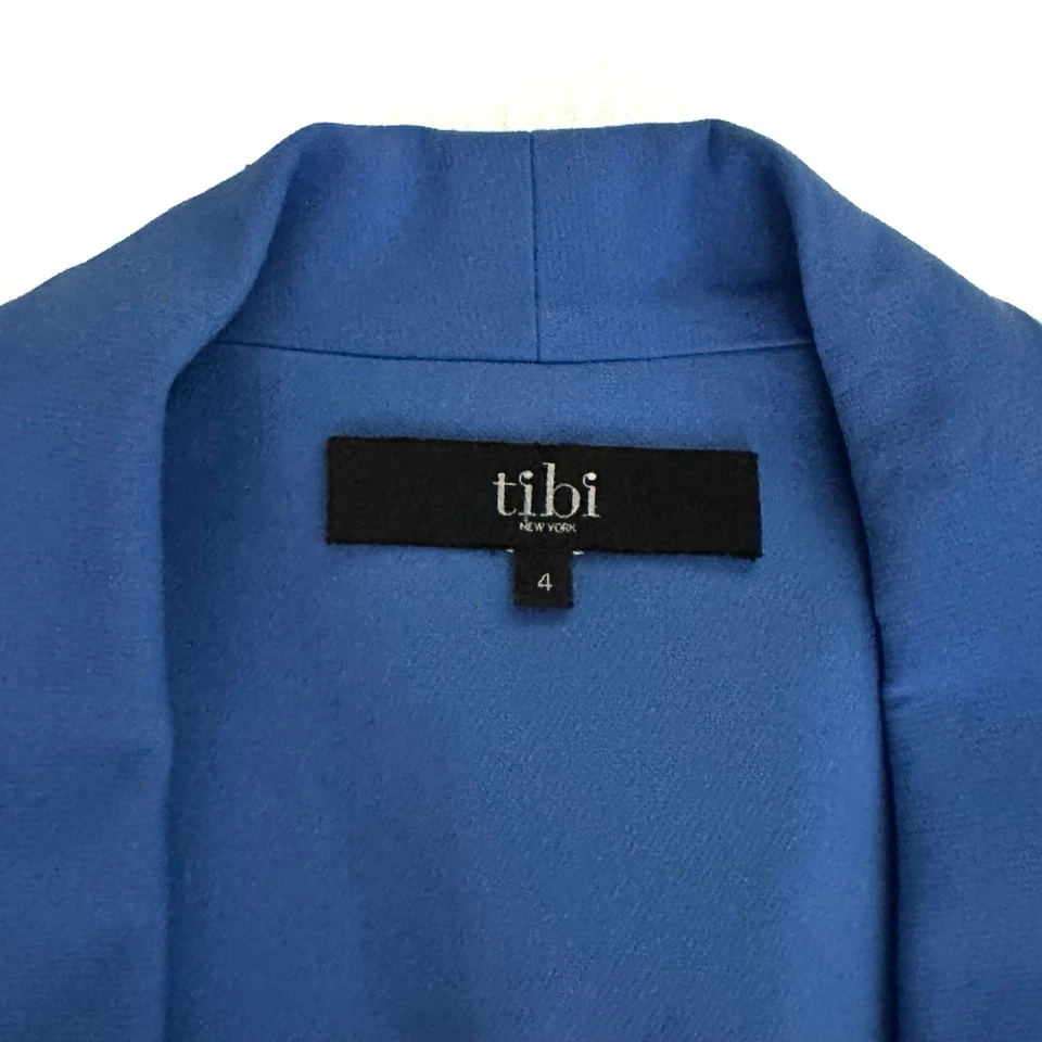 Blazer Tibi Frente Abierto Azul Talla 4 Foto 3 de 4