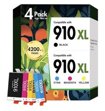 4pk 910XL Ink Cartridges for HP OfficeJet Pro 8010 8015 8020 8021 8022 8025 8028