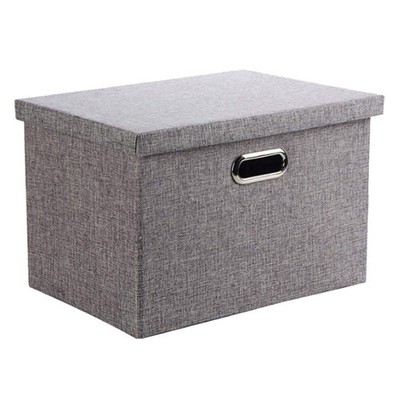 Aufbewahrungsboxen mit Deckel extra groß 50 x 33 x 30 cm grau - faltbarer Stoff