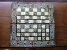 Vintage Inlaid Marquetry Style Backgammon/Che...