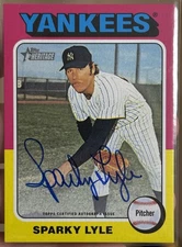 SPARKY LYLE 2024 Topps Heritage High Number Real One Auto #ROA-SL Yankees